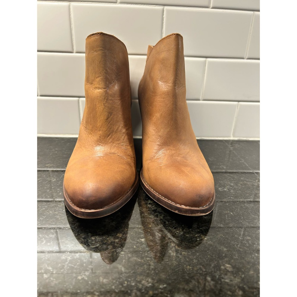 Lucky Brand Women's Leather Block Heel Ankle Booties Boots Brown Size 10M - Picture 5 of 13